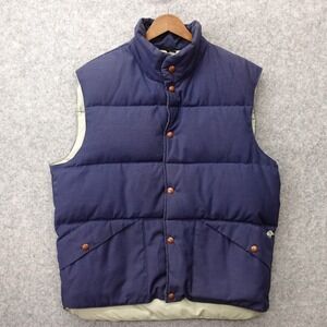 Vintage PENFIELD Down Vest Jacket Mens M Blue Puffer USA Made Gilet Outdoor FLAW
